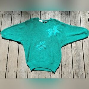 emerald flowers • vintage batwing holiday sweater